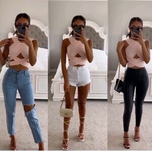 Rose pink multiple styling top.